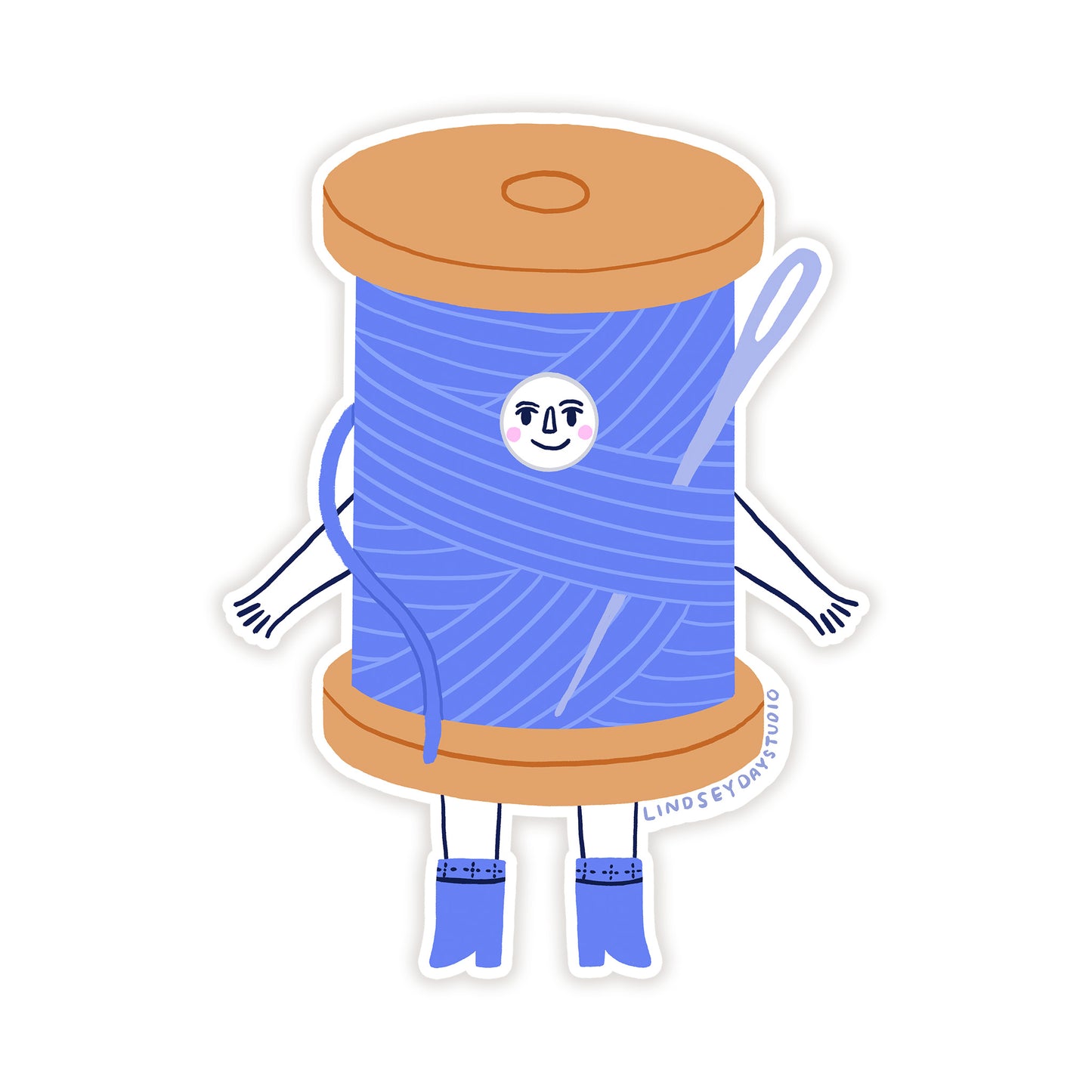 Embroidery Thread Friend Sticker, 3 in.