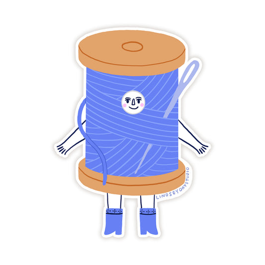 Embroidery Thread Friend Sticker, 3 in.