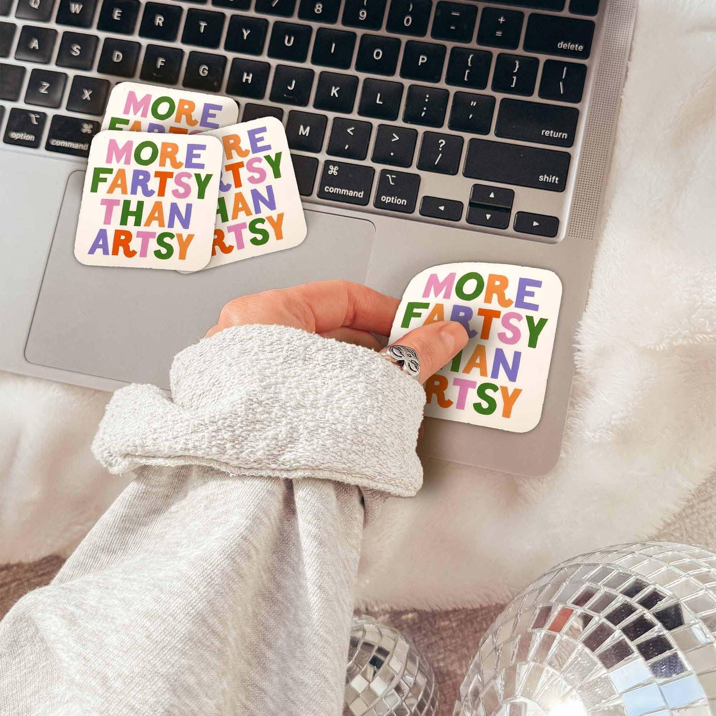 More Artsy Than Fartsy Vinyl Sticker, 3 in.