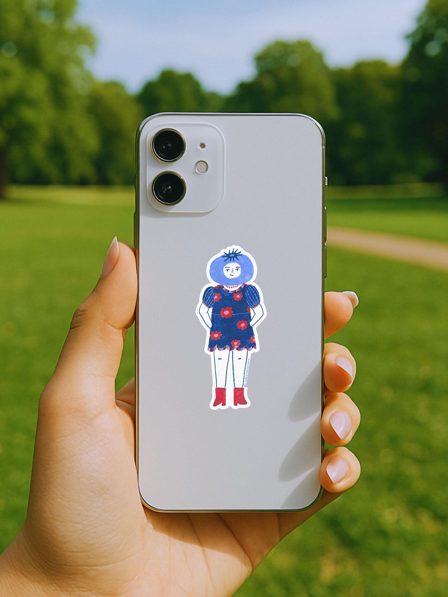 Bobby Blueberry Sticker, 3 in.
