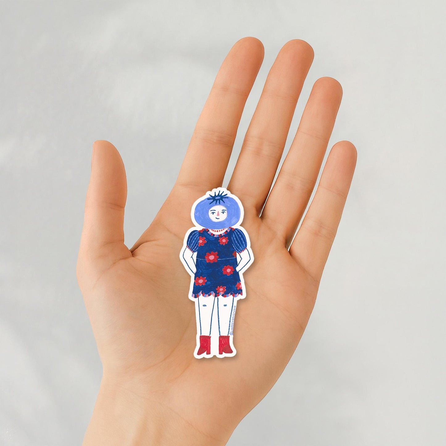 Bobby Blueberry Sticker, 3 in.