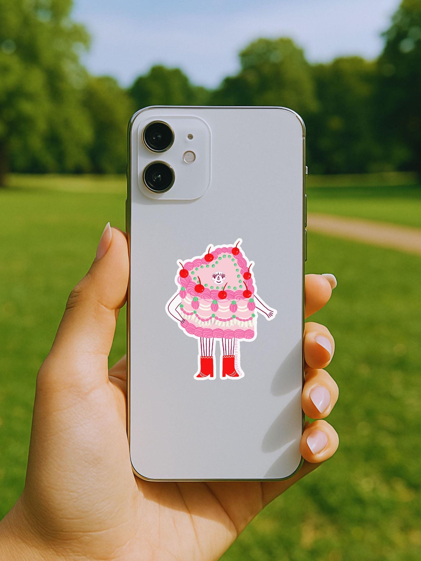 Camilla the Cake Sticker, 3 in.