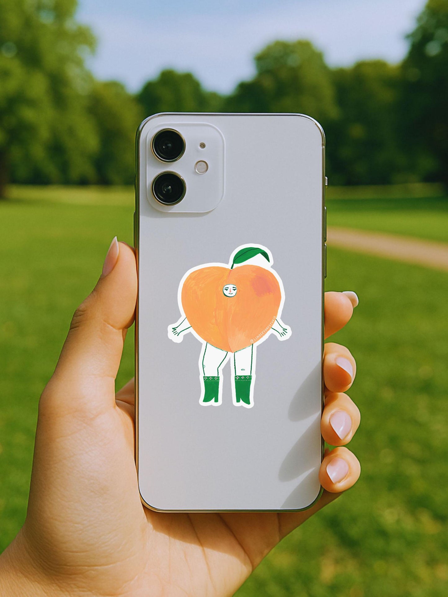 Pepper Peach Sticker, 3 in.