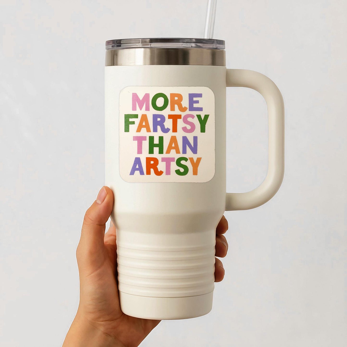 More Artsy Than Fartsy Vinyl Sticker, 3 in.