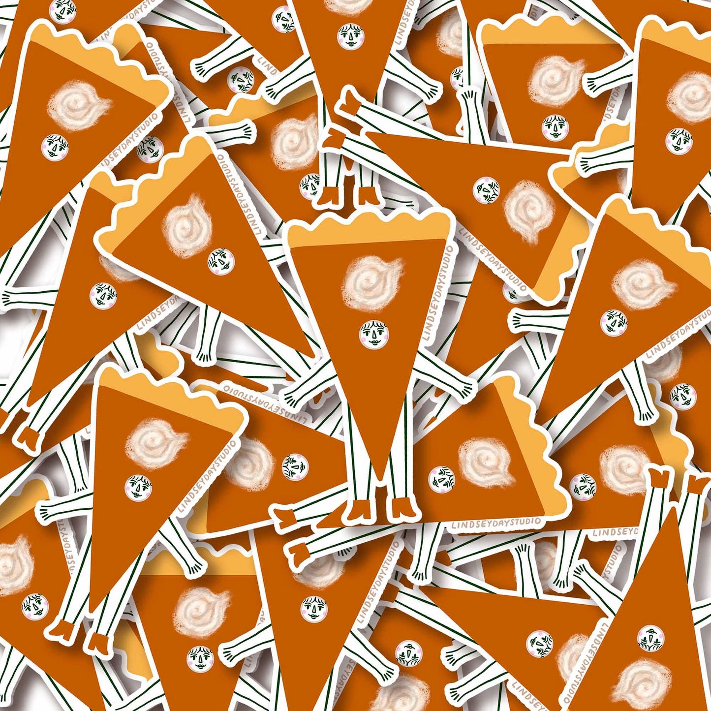 Pumpkin Pie Lady Sticker, 3 in.