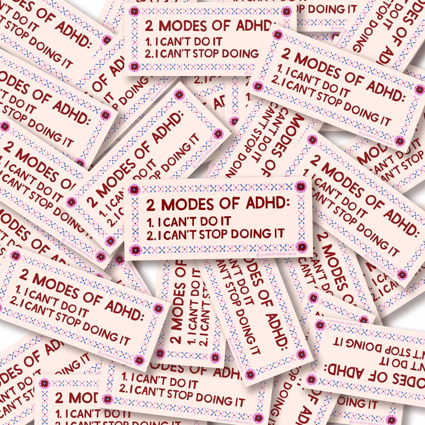 2 Modes of ADHD Sticker, 3 in.