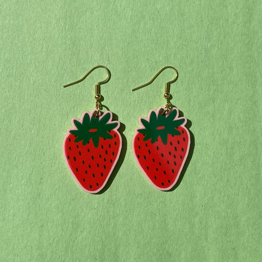 Red Strawberry Earrings