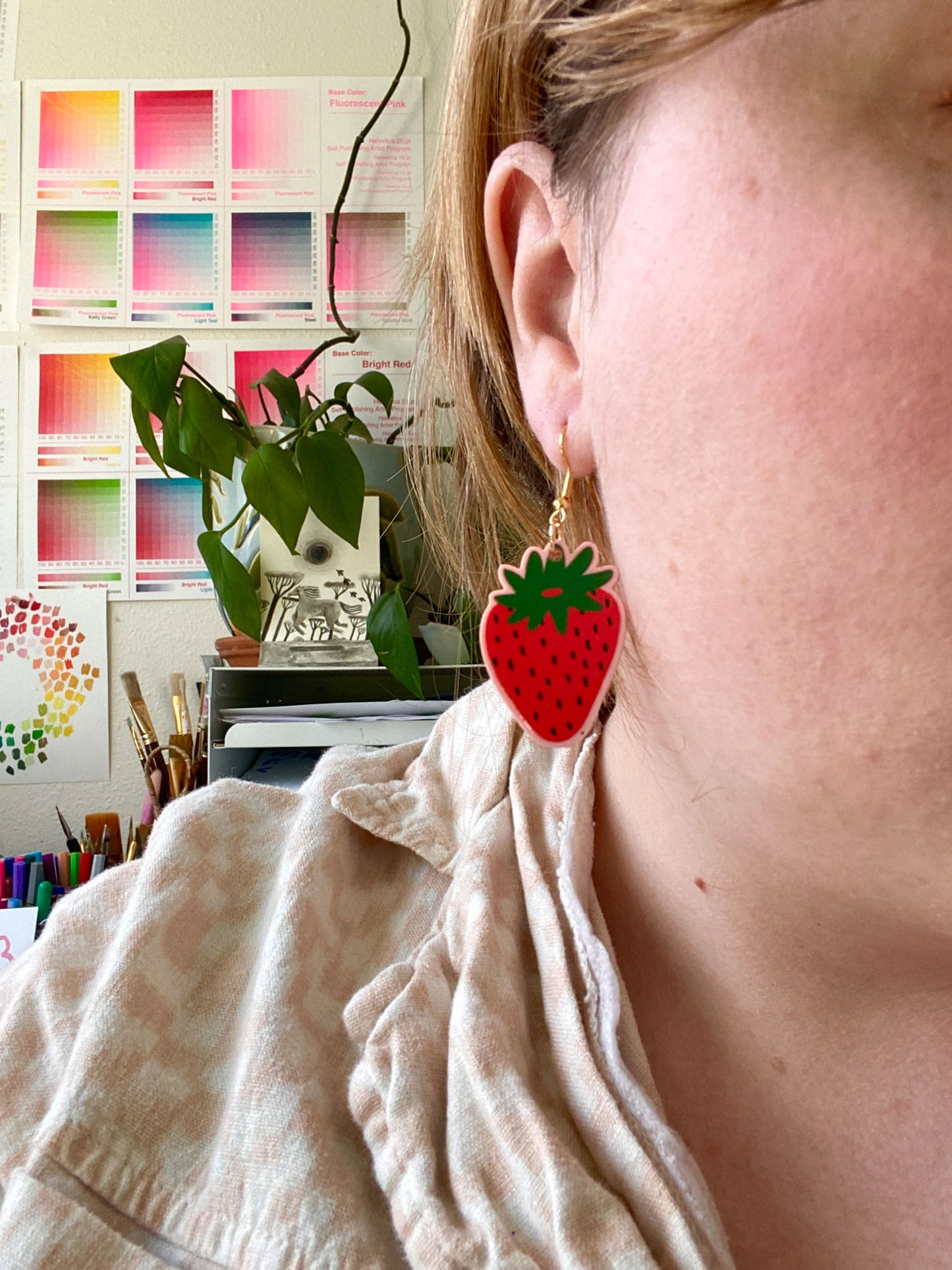 Red Strawberry Earrings