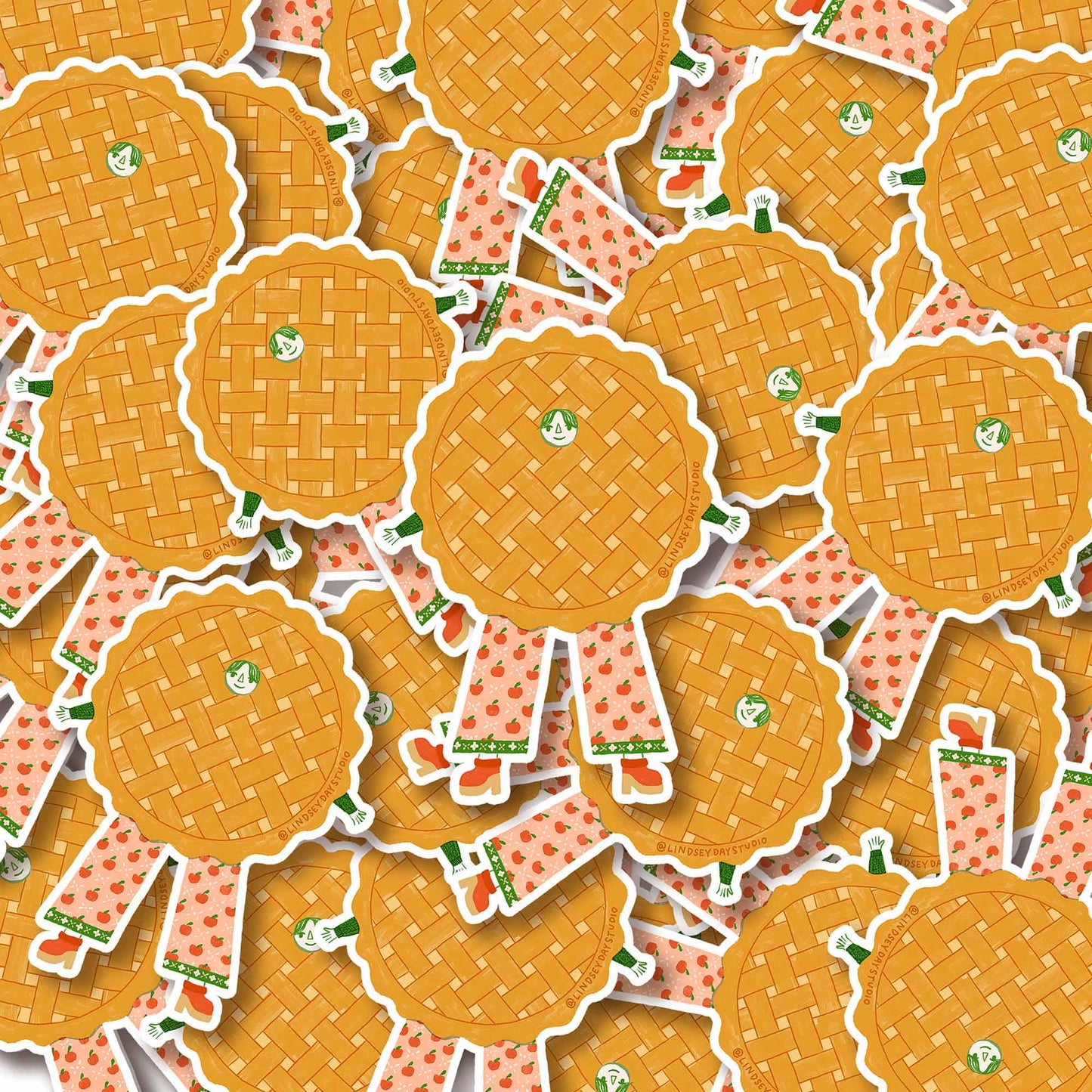 Peggy Apple Pie Sticker, 3 in.