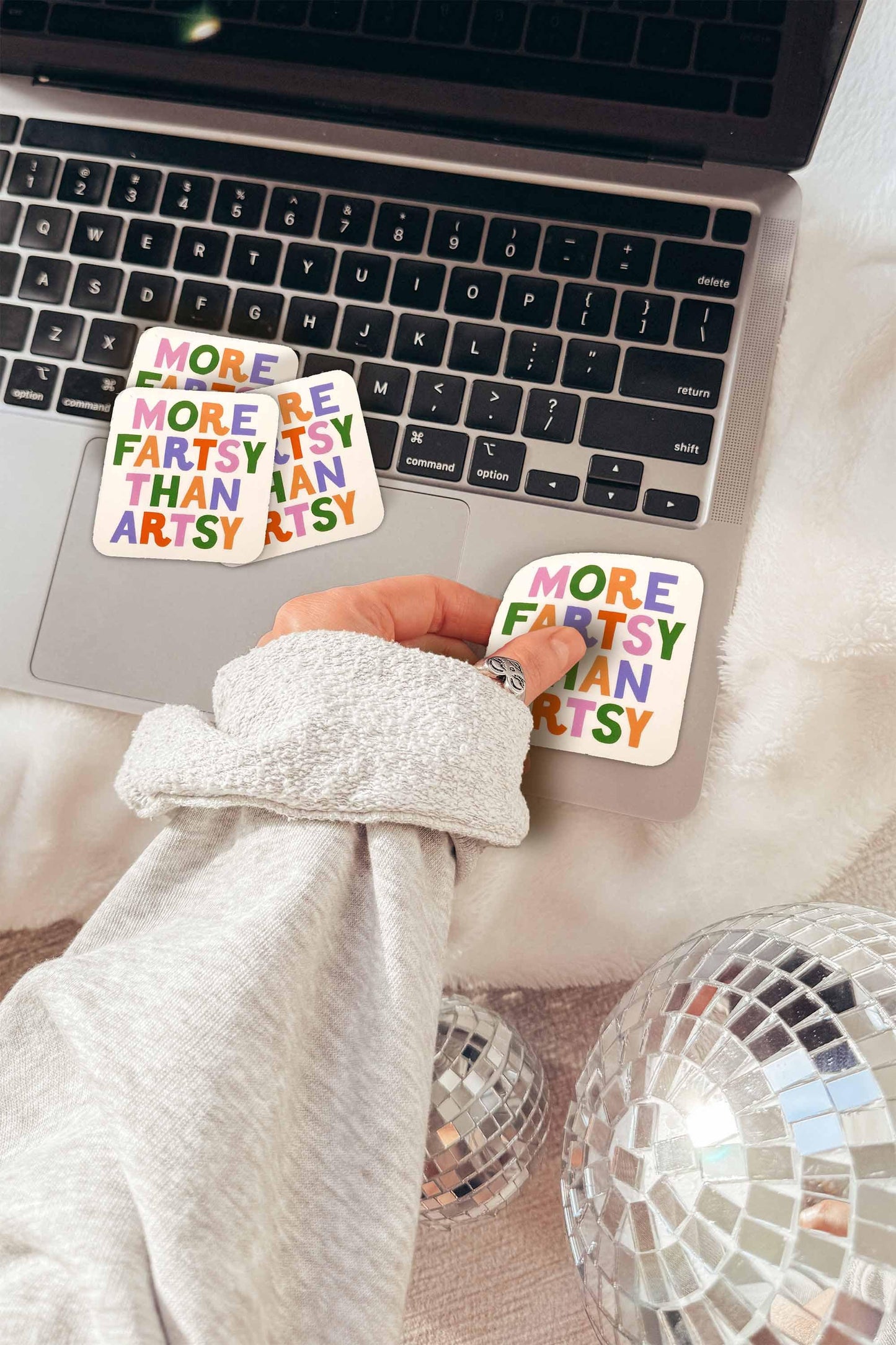 More Artsy Than Fartsy Vinyl Sticker, 3 in.
