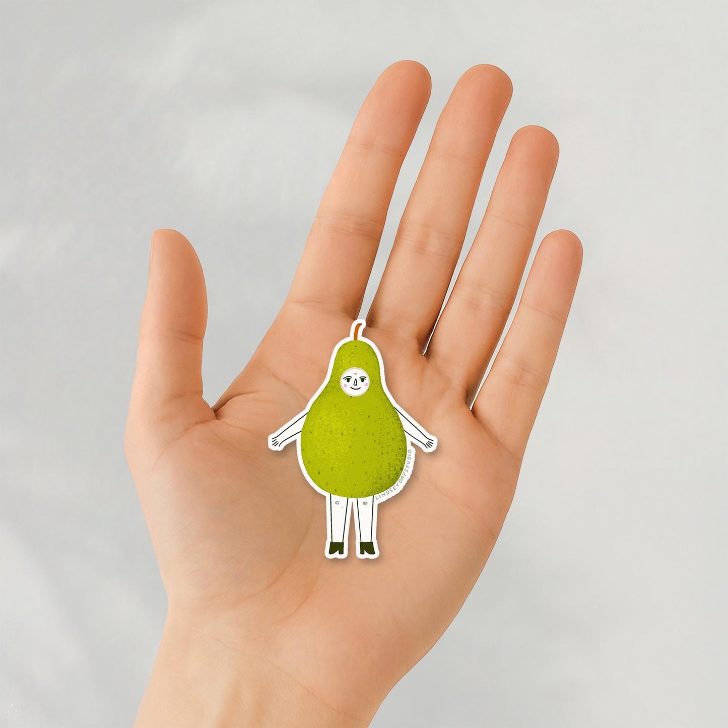 Paige the Pear Sticker, 3 in.