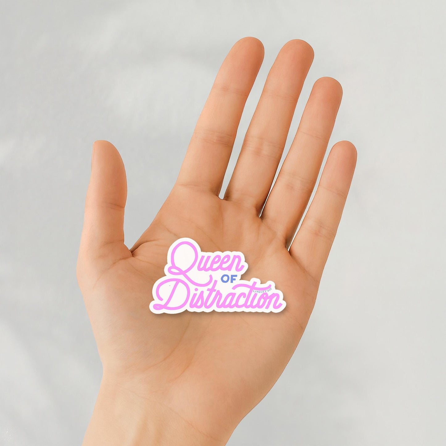 Queen of Distraction Sticker, 3 in.
